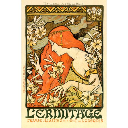 LErmitage Vintage Illustration Alphonse Mucha Art Nouveau Art Prints Mucha Print Art Nouveau Decor Vintage Advertisements Art Poster Ornamental Design Mucha Cool Wall Art Print Poster 12x18
