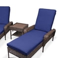 thumbnail image 2 of Chaise Longue Extérieure Pliante pour Patio avec Coussin, Chaise de Bronzage en Osier Résistant aux Intempéries, Dossier Réglable, 2 of 7