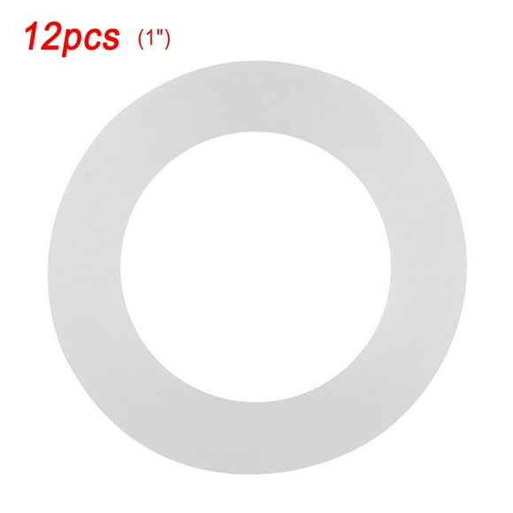 YUMILI 12pcs Joint Plat en Silicone Blanc - Joint Torique Rondelles D'étanchéité pour Tuyaux à Soufflet(1inch)