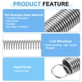 thumbnail image 3 of 15Pcs 0.3x3x10mm Extended Tension Spring, 304 Stainless Steel Extension Spring Steel Dual Hook Compression Springs for Machinery Construction Industrial, Home Repairs, Silver, 3 of 4