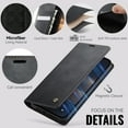thumbnail image 5 of Designed for iPhone 16e Wallet Case, Classic PU Leather Flip Cover with Kickstand, RFID Blocking Card Slots, Magnetic Clasp, Full Body Protective Shockproof Phone Case, Black, 5 of 11