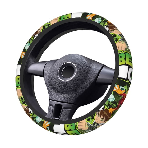 Ben-10 Steering Wheel Cover Elastic Stretch Breathable Vehicle Steering Wheel Protector Car Interior Accessories