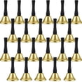 thumbnail image 1 of 24 Pieces Hand Bells Silver Steel Service Handbells Black Wooden Handle Diatonic Metal Bells Musical Percussion (gold), 1 of 5