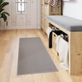 thumbnail image 5 of Ottomanson Solid Bathroom Runner Rug 20" x 53" - Non Slip Low Pile Carpet, Gray, 5 of 14