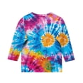 thumbnail image 5 of Ugoldhm Girls and Boys Tops Tie Dye Crewneck 3/4 Sleeve Shirts Unisex Fashion Kids Tees, 5 of 5