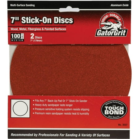 

1PK Gator 7 In. 100 Grit Stick-On Sanding Disc (2-Pack)