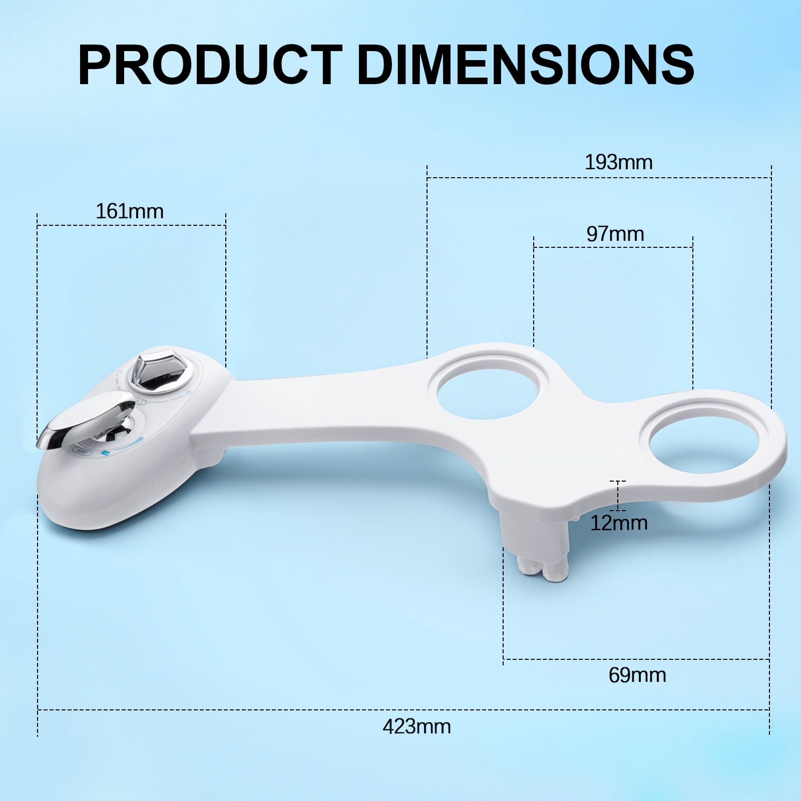 Fenbeli Bidet Attachment for Toilet, Hot and Cold Water Dual Nozzle Bidet with Self-Cleaning, Non-Electric Fresh Water Sprayer for Feminine Wash