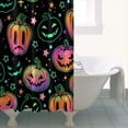 thumbnail image 4 of Colorful Halloween Pumpkins Shower Curtain 36"x72" ,Bathroom Decorative Shower Curtains Set with 12 Hooks,Modern Waterproof Washable Shower Curtain, 4 of 6