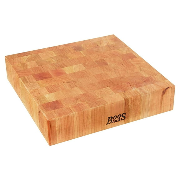 John Boos CCB Reversible Wood Chopping Board, 14" x 14" x 3", Cherry