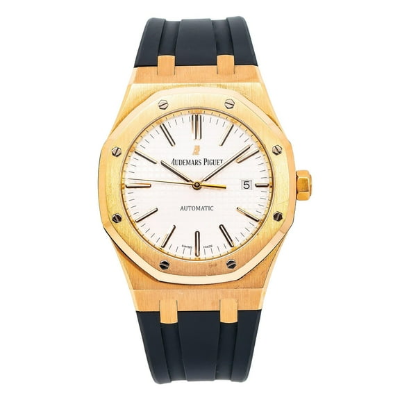 Pre-Owned Audemars Piguet Royal Oak Selfwinding 15400OR 41MM White Dial With Rubber Bracelet