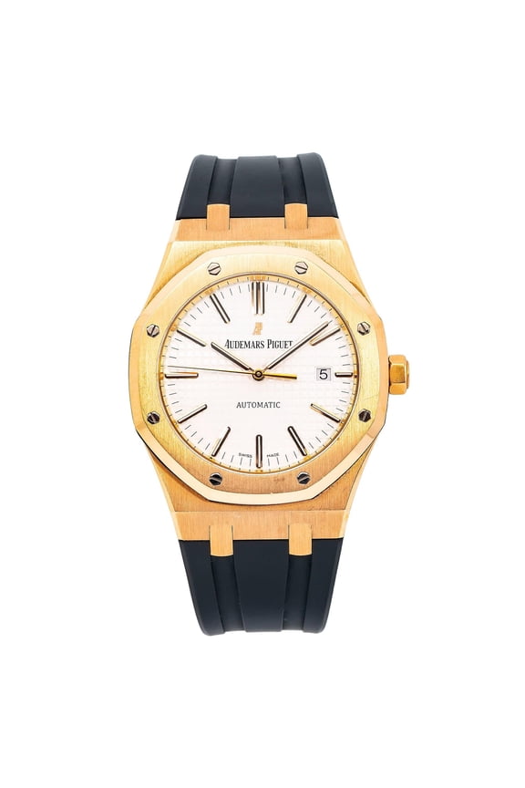 Pre-Owned Audemars Piguet Royal Oak Selfwinding 15400OR 41MM White Dial With Rubber Bracelet