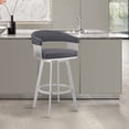 thumbnail image 2 of Armen Living Bronson Tabouret de Bar en Faux Cuir 29 Pouces Gris/acier Inoxydable, 2 of 8