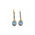 thumbnail image 2 of Rylos 14K Yellow Gold Dangling Earrings - 6X4MM Oval Blue Topaz & Sparkling Diamonds -  Exquisite Birthstone Jewelry, 2 of 6