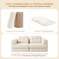 thumbnail image 6 of Pinmoco 81.5" Convertible Sofa Bed, Modular Sectional Sleeper Sofa for Living Room, Foldable Couch Bed with Pillows and Storage, No Assembly Required, Teddy Fleece Beige, 6 of 18