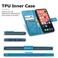 thumbnail image 3 of PU Leather Case for iPhone 13 Pro Max 6.7" 2021, Allytech Stand Foldable Case with Credit Card Holder Embossed Floral Interior TPU Shockproof Skin Case for iPhone 13 Pro Max, Blue, 3 of 4