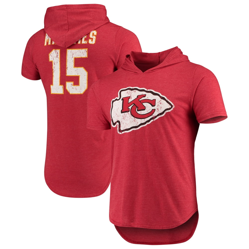 Patrick Mahomes Kansas City Chiefs Majestic Threads Name & Number Tri-Blend Hoodie T-Shirt - Red