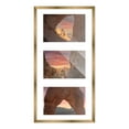 thumbnail image 2 of Metallic Gold Bronze Finish Collage Frame - White Mat, Holds Three 5x7 Photos , UV Resistant, 2 of 8