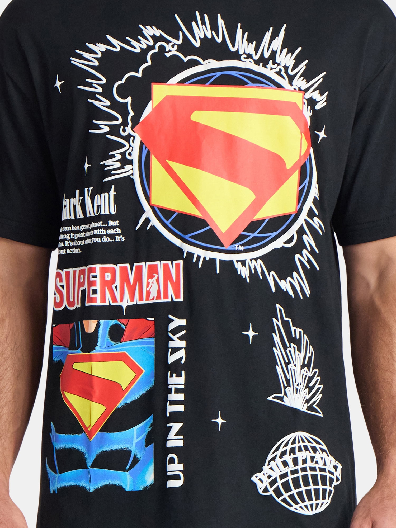 Superman Men's and Big Men's Panels Graphic Tee with Short Sleeves, Sizes S-3XL