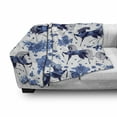 thumbnail image 3 of Horse Soft Flannel Fleece Throw Blanket, Monochrome Repetition of Horses and Flowers, Cozy Plush for Indoor and Outdoor Use, 60" x 80", Blue Dark Blue White, by Ambesonne, 3 of 6