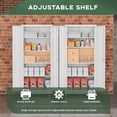 thumbnail image 4 of Greenvelly Metal Storage Cabinet with 4 Swivel Wheels,73" H White Garage Storage Cabinet with Wheels, Rolling Tool Cabinet with Locking Doors and Shelves for Home,Basement, Kitchen Pantry,Warehouse, 4 of 14