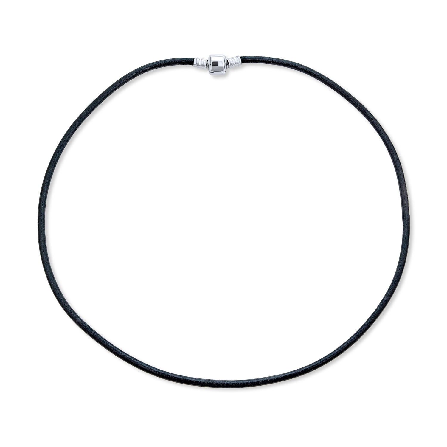 Sterling Silver 18 inch 1.5mm Black Rubber Necklace Sterling Silver 18 inch 1.5mm Black Rubber Necklace