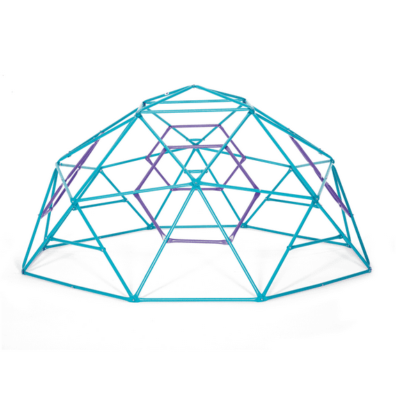 Plum Play Phobos, Jungle Gym, 5ft Climbing Dome - Kids Outdoor Play Equipment, Monkey Bars for Kids, Durable, Outdoor Playground, Metal, Rust Resistance, Easy Assembly, Ground Anchors, Teal & Purple