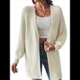 thumbnail image 1 of Cárdigan de Punto para Mujer, Abrigo de Suéter Extragrande con Abertura Frontal y Larga Negro M, 1 of 10