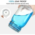 thumbnail image 5 of 48oz Food Storage Canister Glass Jars with Clamp Airtight Lids and Silicone Gaskets for Multi-Purpose Kitchen Containers - Clear Square (2 Pack), 5 of 7