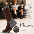 thumbnail image 6 of COOPLUS Mens 6 Pack Hiking Crew Socks Cushioned Moisture Wicking Athletic Outdoor Trekking Boot Socks, 6 of 7