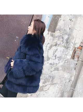 PIKADINGNIS Womens Faux Fox Fur Coat New Fashion Luxury Slim Fit Short Fur Coats  Women Autumn Winter Thicken Plush Jacket 