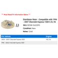thumbnail image 2 of Distributor Rotor - Compatible with 1996 - 2007 Chevy Express 1500 4.3L V6 1997 1998 1999 2000 2001 2002 2003 2004 2005 2006, 2 of 2