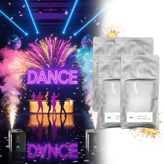 4PCS Cold Spark Machine Ti Powder Consumables 200g/Bag, 3-5m Fountain Sparkular Effects for Wedding DJ Bar Disco Outdoor Stage Party