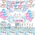 thumbnail image 2 of Serie Sanrio, vajilla para fiesta de cumpleaños, pancarta desechable, adorno para tarta, bandera colgante, lindos globos Cinnamoroll, decoración de cumpleaños, 2 of 6