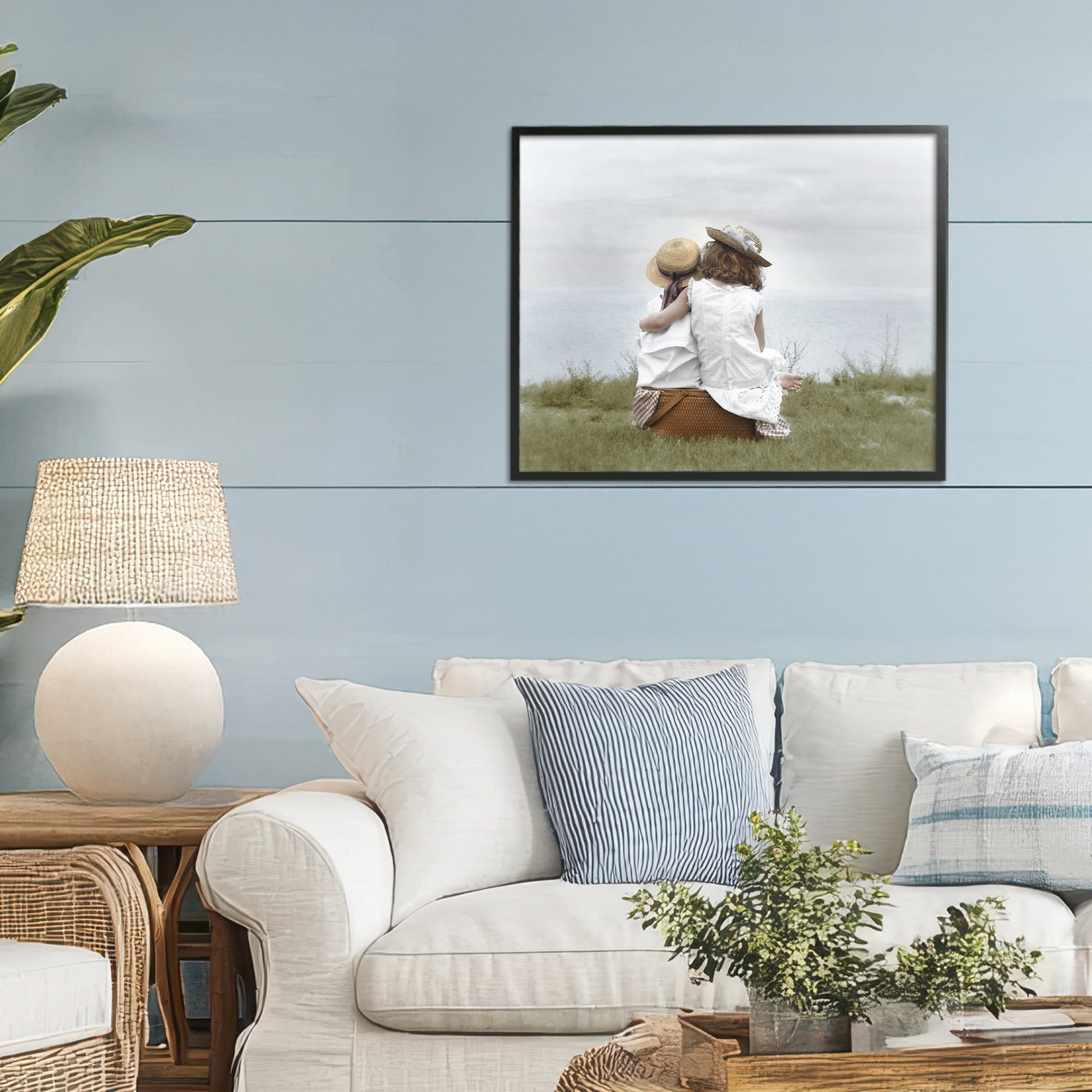 Stupell Industries Friends By The Ocean Black Framed Giclee Art, design by Kendra Dew