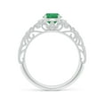 thumbnail image 2 of ANGARA Natural Aeon Vintage Style Solitaire Emerald Filigree Engagement Ring in 14K White Gold for Women (Size-6mm) | May Birthstone, Anniversary, Jewelry Gift for Women | Natural Emerald Ring, 2 of 9