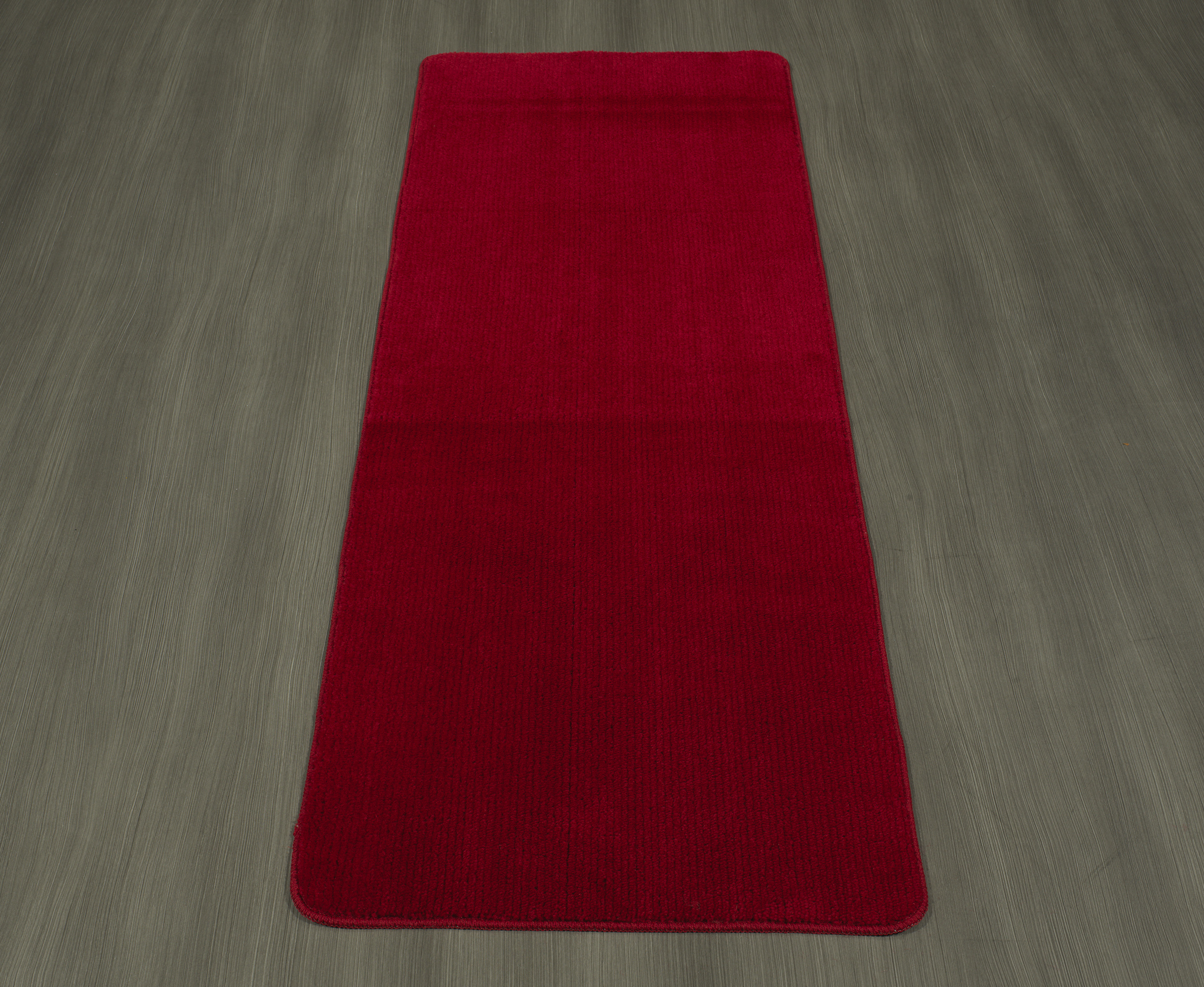 Ottomanson Softy Bath Rug Washable Non-Slip Rubberback Solid 2x5 Indoor Runner Rug, 20" x 59", Red
