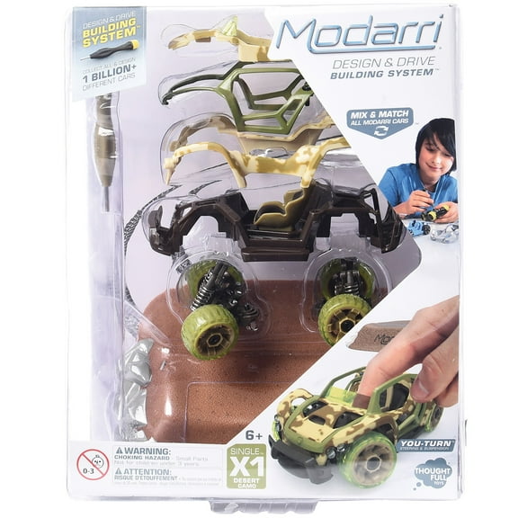 Modarri: X1 Desert Camoflauge - Single DIY Design & Build Toy Car, Mix & Match, Customize Your Own Vehicle, Finger Driving, Collectible, Kids Ages 6 