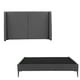 thumbnail image 1 of Box Base Cama Slim Individual+Cabecera Milan Gris Oscuro, 1 of 7