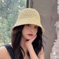 thumbnail image 2 of Handmade Crochet Floppy Top Summer Hats Collapsible Dome Bucket Hat, 2 of 4