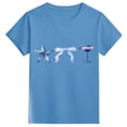 thumbnail image 3 of Girls T Shirts Ocean Animal Graphic Short Sleeve Crew Neck Summer Breathable Soft Trendy Blue Girls Tops Size 3-4 Y, 3 of 3