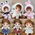 thumbnail image 6 of 20cm Cotton Doll Cartoon Style Idol Doll Outfit Doll Overall Suit Cute Cartoon Plush Jumpsuit Doll T-shirt Clothes Dolls Toys Accessories Mini Clothes Suits 4, 6 of 8