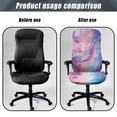 thumbnail image 4 of Renewold Mabrle Pink Blue Computer Office Chair Cover Spandex Rotating Chair Slipcover Dustproof Stain Resistant High Back Computer Chair Cover for Dogs Cats, L, 4 of 7