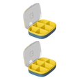 thumbnail image 1 of Transemion Impact-Resistant Pill Case Lightweight And Anti-Corrosion For Travel Sealing Yellow-6 Slots 2Set, 1 of 6