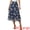 Antique Blue, variant on Women's Chiffon Tiered A-Line Maxi Skirt L Navy Blue