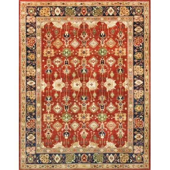 Pasargad Home Melody Collection Hand-Knotted Wool Area Rug  9' 1" X 11' 8"