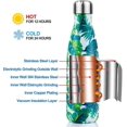thumbnail image 3 of Stainless Steel Water Bottle, Reusable Insulated Water Bottle BPA Free Stainless Steel Insulated Bottle (Banana Leaf, 500ml), 3 of 4