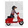 thumbnail image 3 of Fab Funky 20x24 Black Modern Framed Museum Art Print Titled - Dachshund on a Moped, 3 of 5