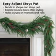 thumbnail image 3 of Berry Decorated Christmas Garland, 6FT Artificial Norfolk Pine Greenery with Red Berries for Festive Mantle & Stair Railing, 3 of 8