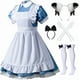 thumbnail image 1 of Conjunto de 6 piezas de delantal de sirvienta francesa Lolita de Anime japonés, disfraz de cosplay, guantes, sombreros y calcetines, 1 of 5