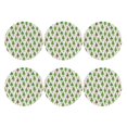 thumbnail image 2 of Disketp Christmas Trees Funny Coasters,6 Pcs Leather Coasters with Holder, Perfect Housewarming Hostess Gifts,Protect Furniture from Water Marks Scratch and Damage,Round Shape, 2 of 7
